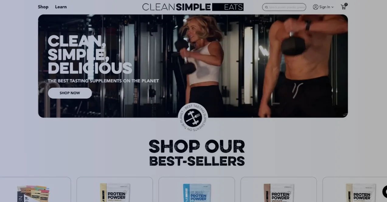 A screenshot of Clean Simple Eats homepage