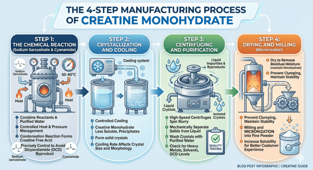 The 4-Step Manufacturing Process of Creatine Monohydrate